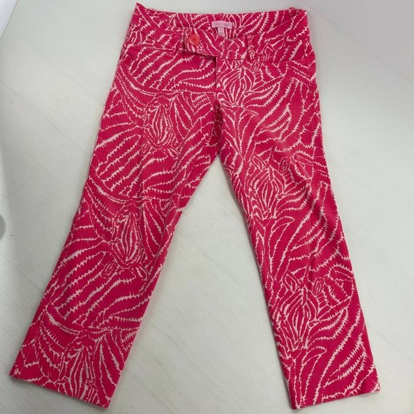 Lilly Pulitzer Cotton Blend Pink Zebra Print Fashion Short Pants Women's Size 6 - Picture 3 of 8